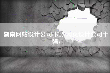 湖南网站设计公司(长沙网页设计公司十强)