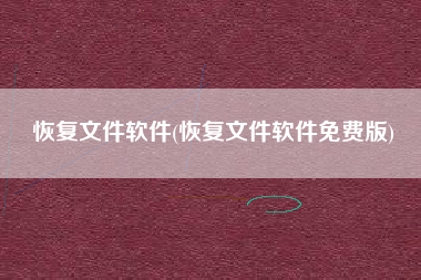 恢复文件软件(恢复文件软件免费版)