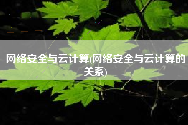 网络安全与云计算(网络安全与云计算的关系)