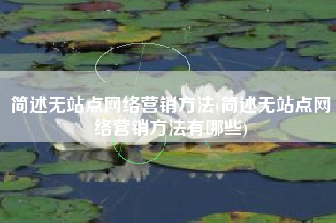 简述无站点网络营销方法(简述无站点网络营销方法有哪些)