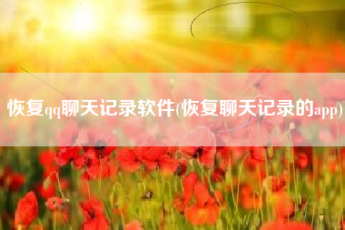 恢复qq聊天记录软件(恢复聊天记录的app)