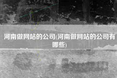 河南做网站的公司(河南做网站的公司有哪些)