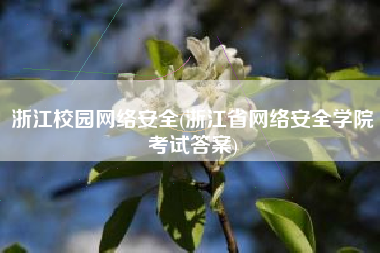 浙江校园网络安全(浙江省网络安全学院考试答案)