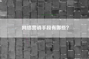 网络营销手段有哪些？