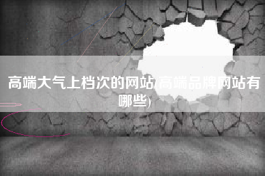 高端大气上档次的网站(高端品牌网站有哪些)