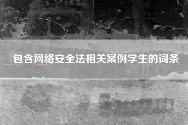 包含网络安全法相关案例学生的词条