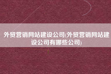 外贸营销网站建设公司(外贸营销网站建设公司有哪些公司)