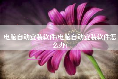 电脑自动安装软件(电脑自动安装软件怎么办)