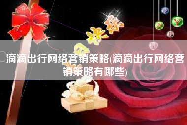 滴滴出行网络营销策略(滴滴出行网络营销策略有哪些)