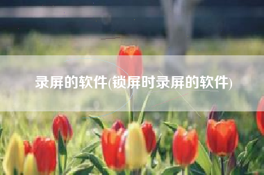 录屏的软件(锁屏时录屏的软件)