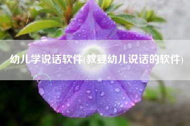 幼儿学说话软件(教婴幼儿说话的软件)