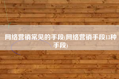 网络营销常见的手段(网络营销手段13种手段)