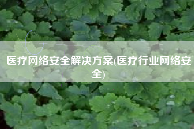 医疗网络安全解决方案(医疗行业网络安全)