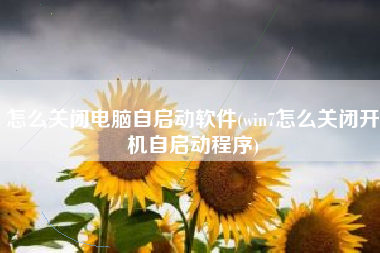 怎么关闭电脑自启动软件(win7怎么关闭开机自启动程序)