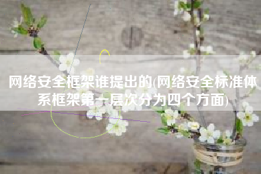 网络安全框架谁提出的(网络安全标准体系框架第一层次分为四个方面)
