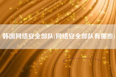 韩国网络安全部队(网络安全部队有哪些)