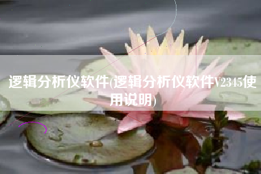 逻辑分析仪软件(逻辑分析仪软件V2345使用说明)
