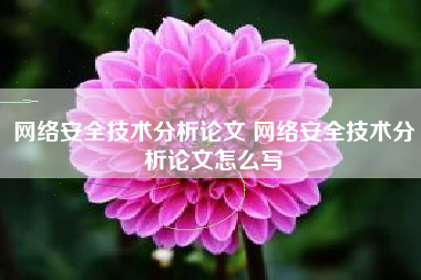 网络安全技术分析论文 网络安全技术分析论文怎么写