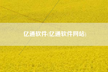 亿通软件(亿通软件网站)
