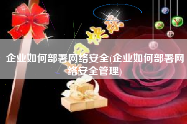 企业如何部署网络安全(企业如何部署网络安全管理)