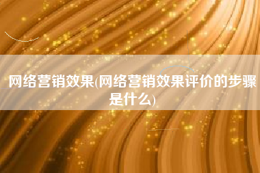 网络营销效果(网络营销效果评价的步骤是什么)