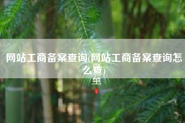 网站工商备案查询(网站工商备案查询怎么查)