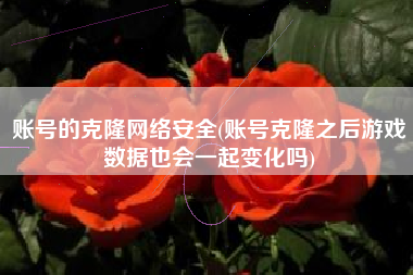 账号的克隆网络安全(账号克隆之后游戏数据也会一起变化吗)