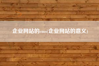 企业网站的cms(企业网站的意义)