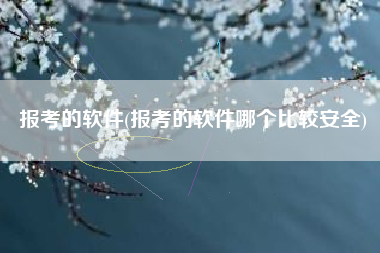 报考的软件(报考的软件哪个比较安全)