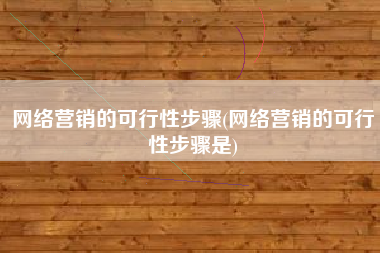 网络营销的可行性步骤(网络营销的可行性步骤是)