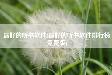 最好的听书软件(最好的听书软件排行榜免费版)