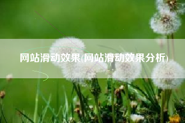 网站滑动效果(网站滑动效果分析)