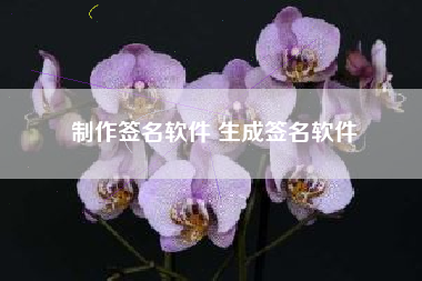 制作签名软件 生成签名软件