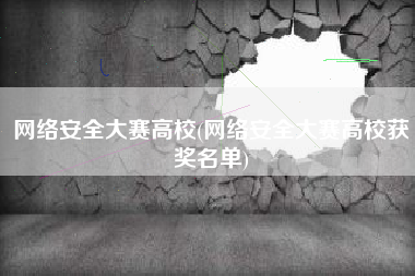 网络安全大赛高校(网络安全大赛高校获奖名单)