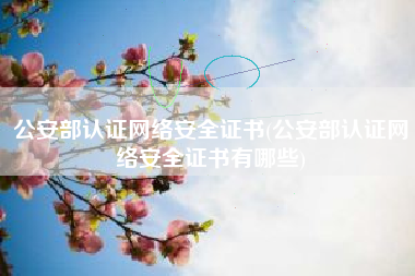 公安部认证网络安全证书(公安部认证网络安全证书有哪些)
