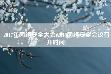 2017年网络安全大会(2018网络安全会议召开时间)