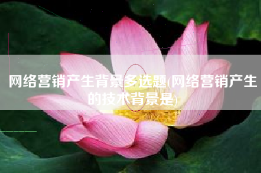 网络营销产生背景多选题(网络营销产生的技术背景是)