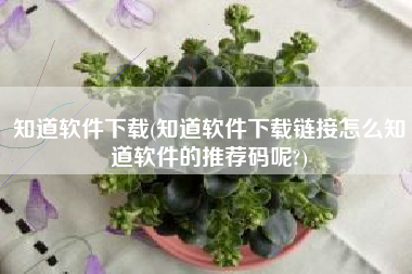 知道软件下载(知道软件下载链接怎么知道软件的推荐码呢?)