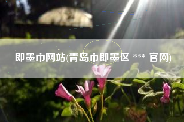 即墨市网站(青岛市即墨区 *** 官网)