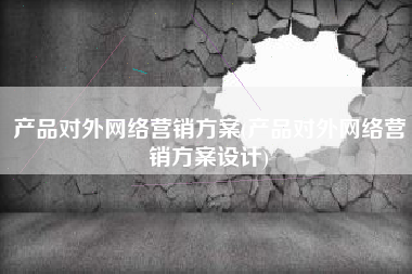 产品对外网络营销方案(产品对外网络营销方案设计)