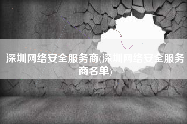 深圳网络安全服务商(深圳网络安全服务商名单)