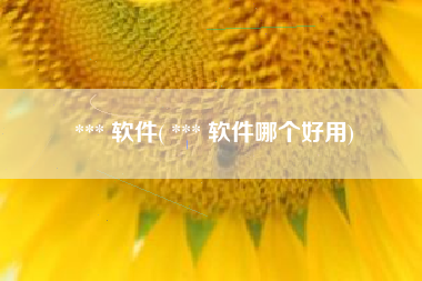 *** 软件( *** 软件哪个好用)