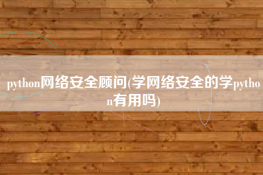 python网络安全顾问(学网络安全的学python有用吗)