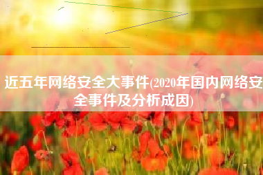 近五年网络安全大事件(2020年国内网络安全事件及分析成因)