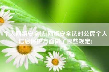 个人网络安全法(网络安全法对公民个人信息保护方面做了哪些规定)