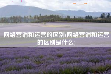 网络营销和运营的区别(网络营销和运营的区别是什么)