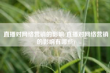 直播对网络营销的影响(直播对网络营销的影响有哪些)