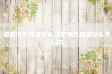 浪潮信息网络安全(浪潮信息网络安全怎么样)