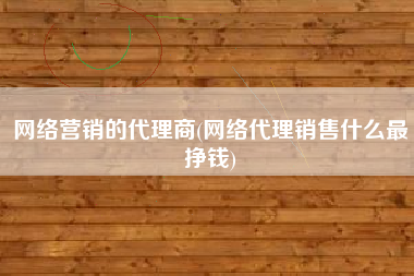 网络营销的代理商(网络代理销售什么最挣钱)