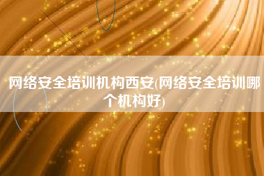 网络安全培训机构西安(网络安全培训哪个机构好)